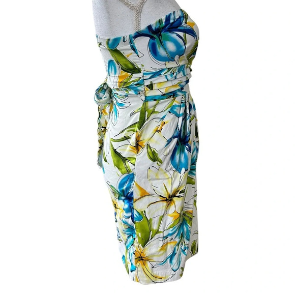 Floral Strapless Mini Dress Juniors Sundress - Picture 6 of 7